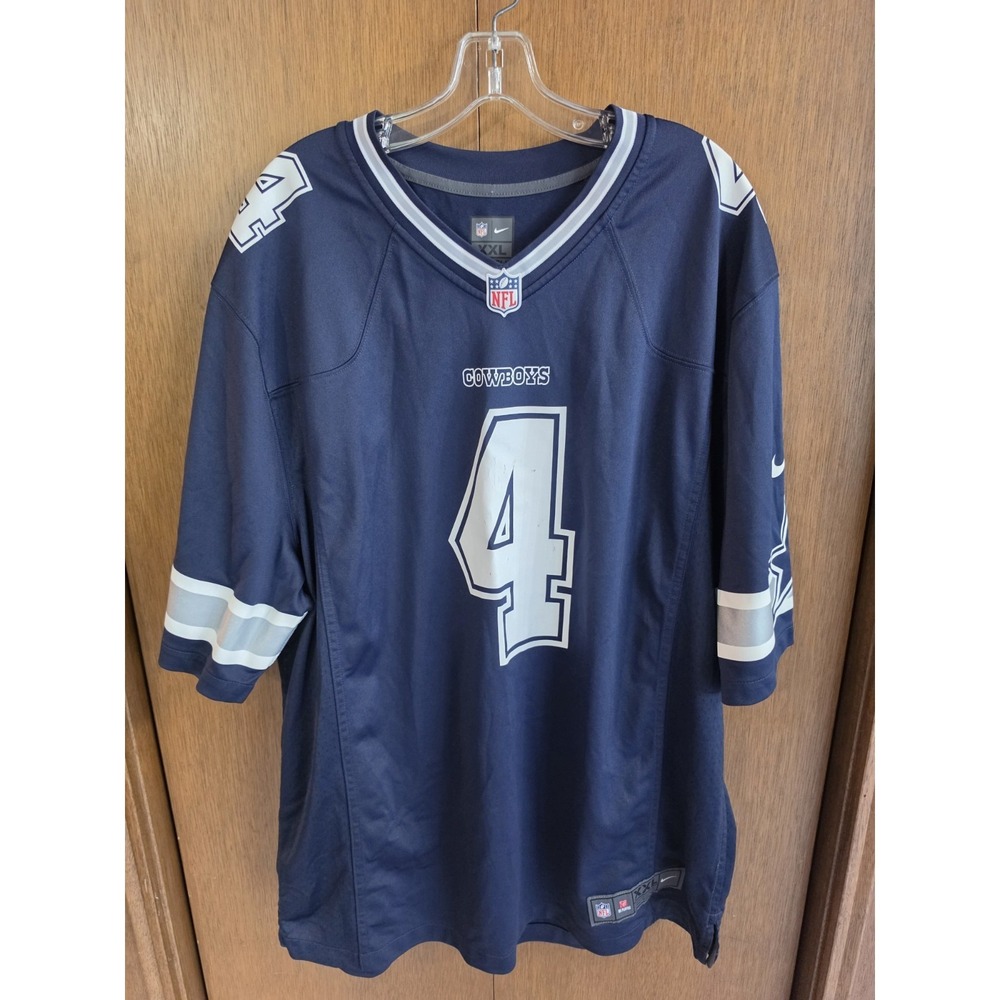 Nike Dallas Cowboys Dak Prescott #4 NFL Game Jersey Navy Blue Size 2XL